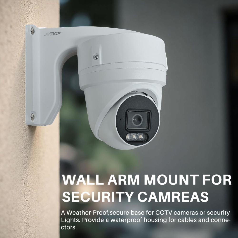 Universal CCTV Camera Arm Wall Mount Bracket Outdoor Junction Box Base ...